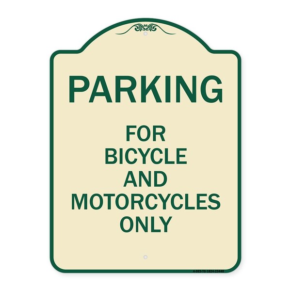 Parking for Bicycles and Motorcycles Heavy-Gauge Aluminum Sign, 24" x 18", TG-1824-23448